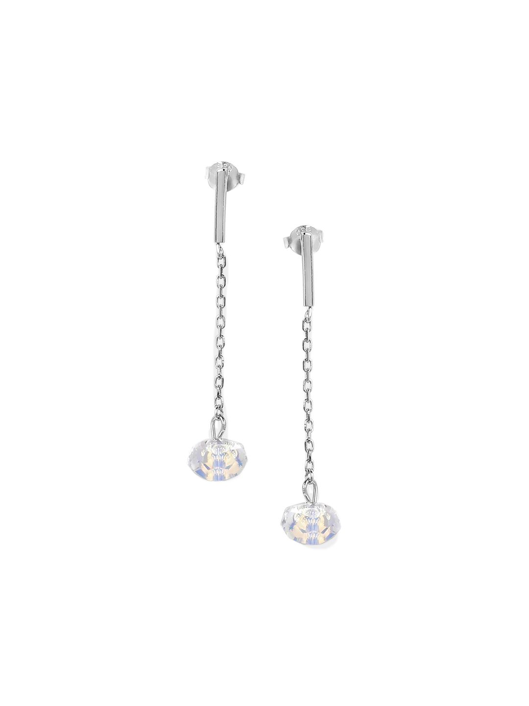 ZAYN Silver-Plated 925 Sterling Silver Contemporary Drop Earrings Price in India