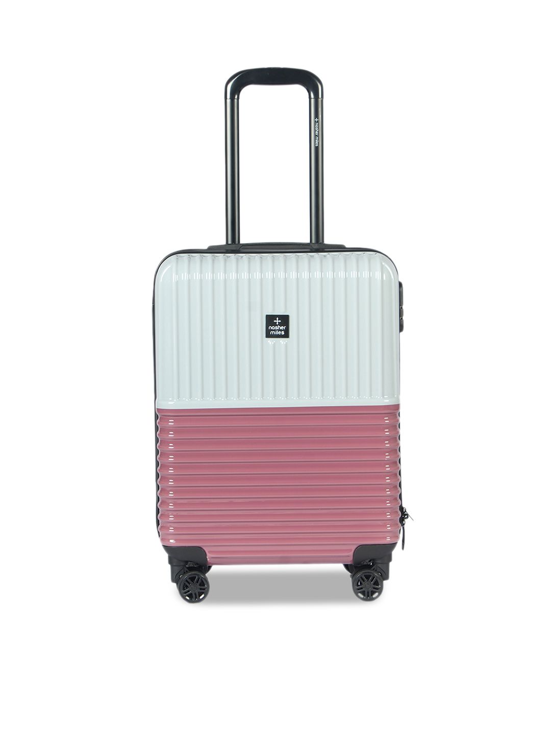 Nasher Miles Rose Gold-Toned & Silver-Toned Colourblocked Istanbul Hard-Sided Trolley Suitcase Price in India
