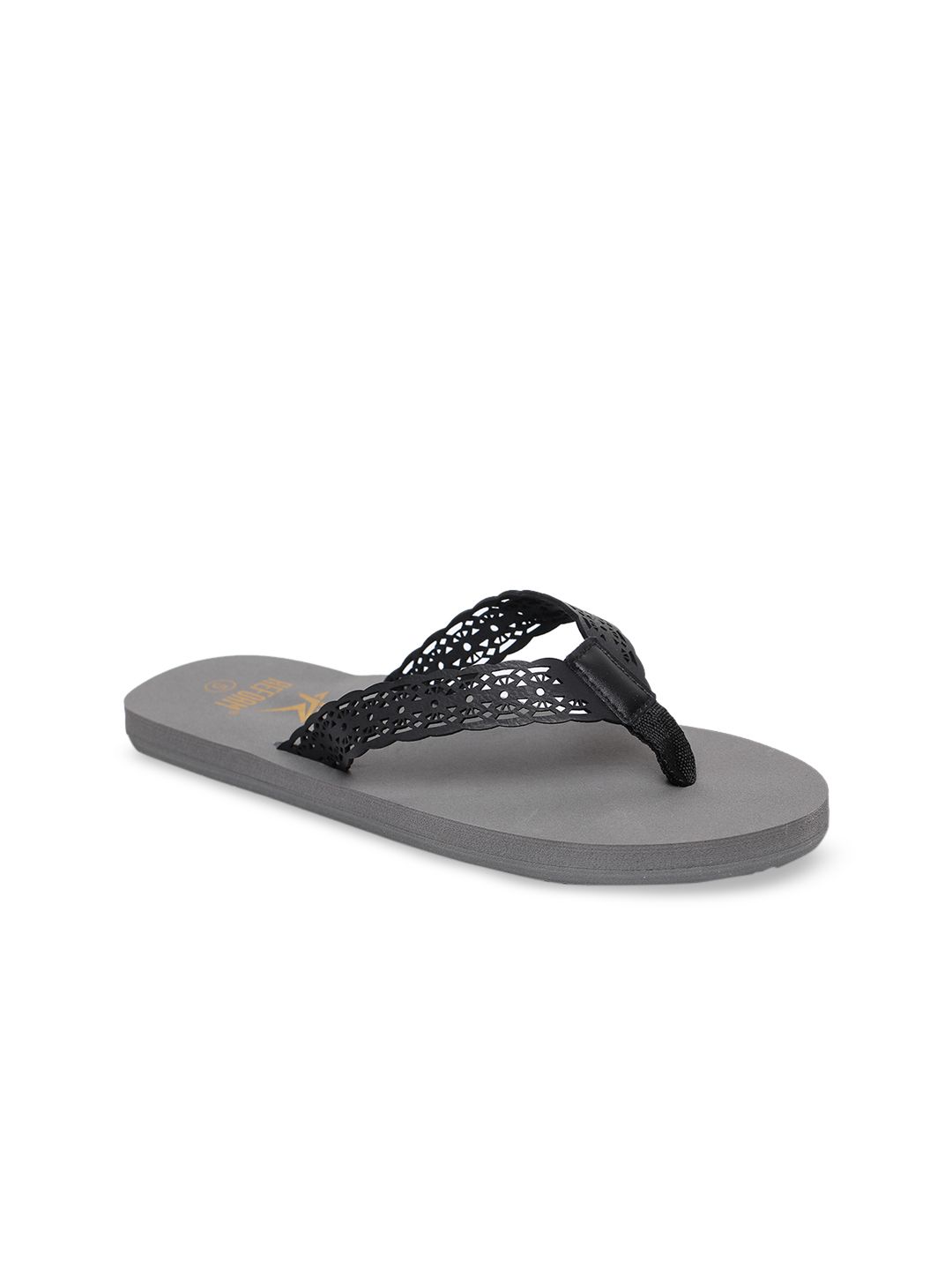 REFOAM Women Grey Self Design Slip-On Price in India