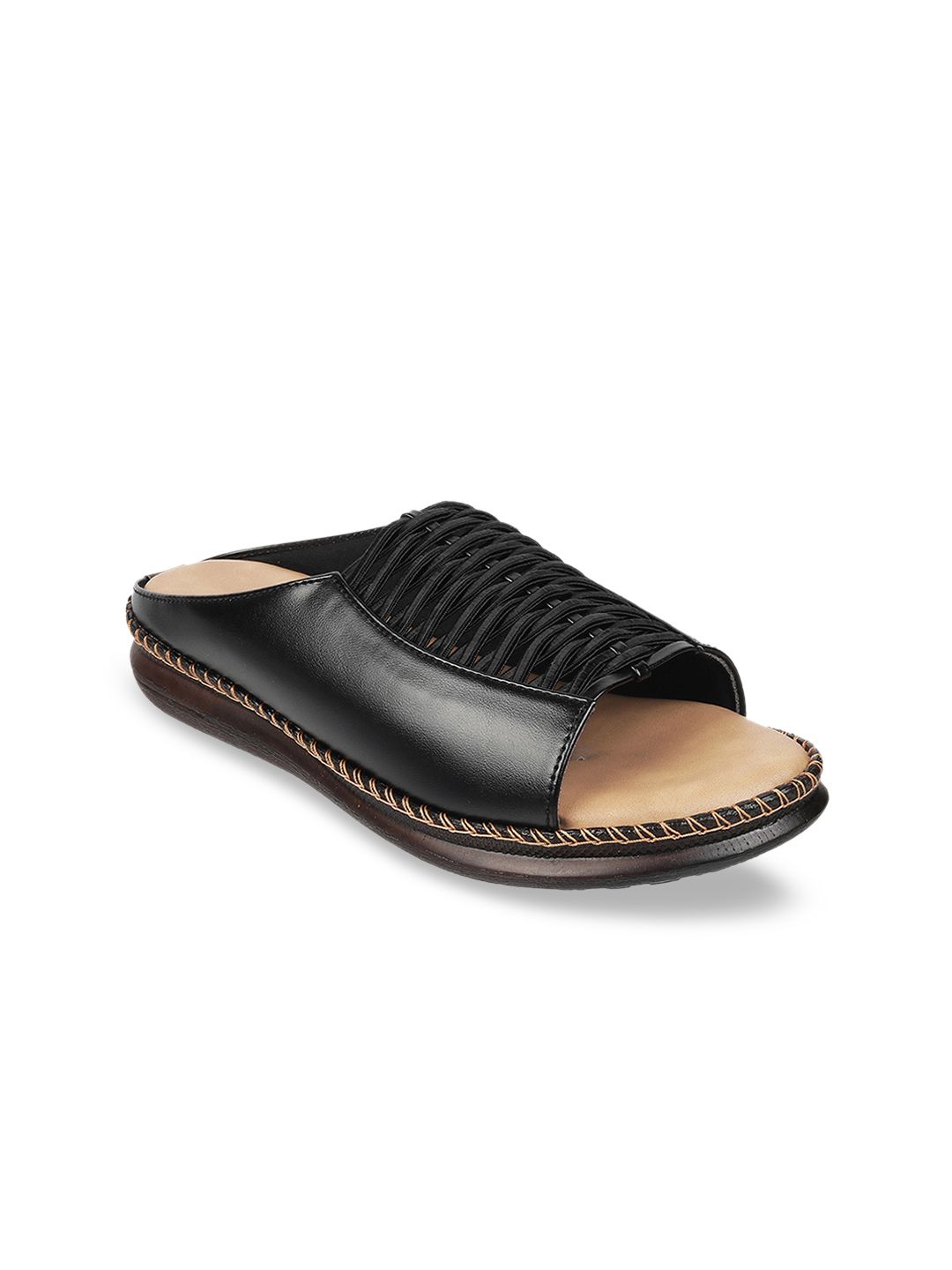 WALKWAY by Metro Women Black Solid Sandals Price in India