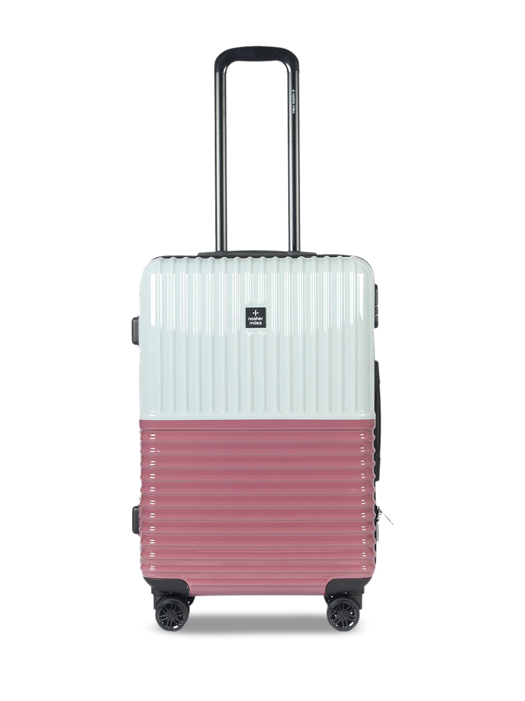 Nasher Miles Rose Gold-Toned & Silver-Toned Colourblocked Istanbul Hard-Sided Medium Trolley Suitcase Price in India