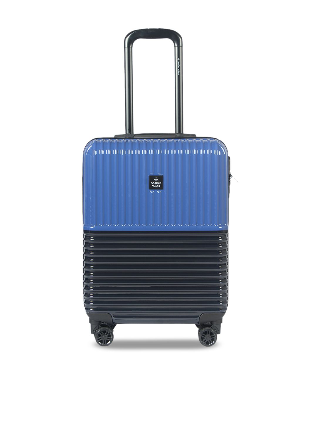 Nasher Miles Blue & Navy Blue Colourblocked Istanbul Hard-Sided Cabin Trolley Suitcase Price in India