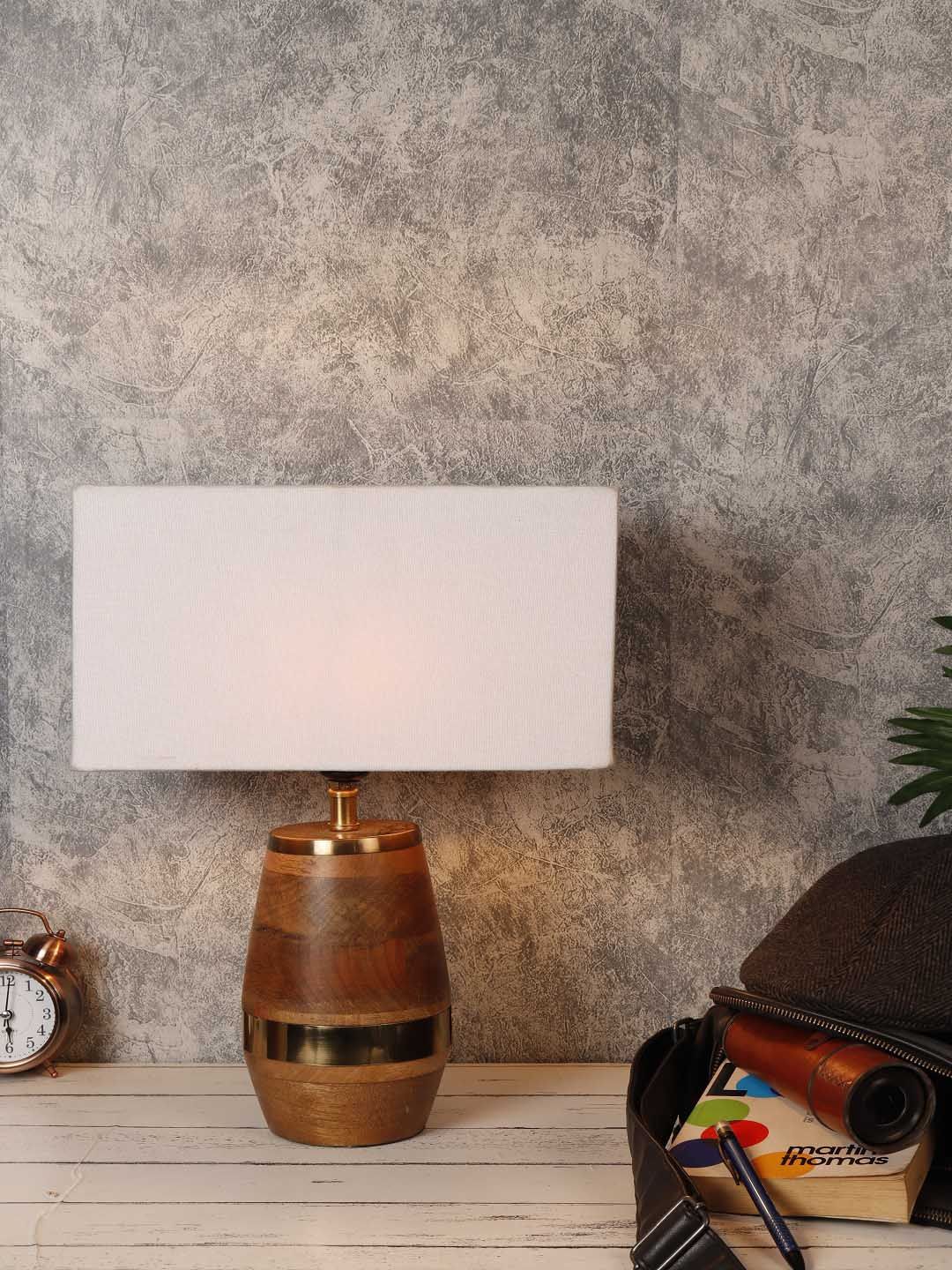 Grated Ginger Solid Tribal Bedside Lamp Price in India