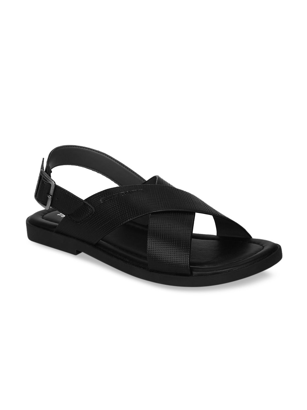 Red Tape Men Black Sandals