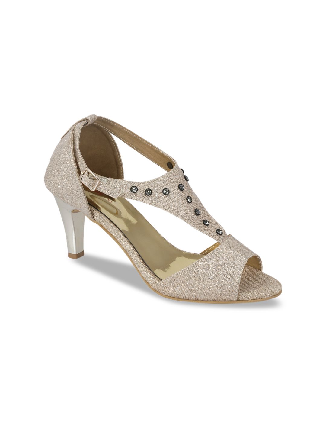 Khadims Women Beige Embellished Heels Price in India