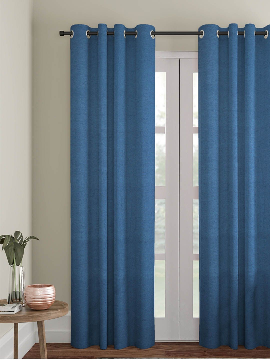 Soumya Blue Single Long Door Premium Cotton Curtain Price in India
