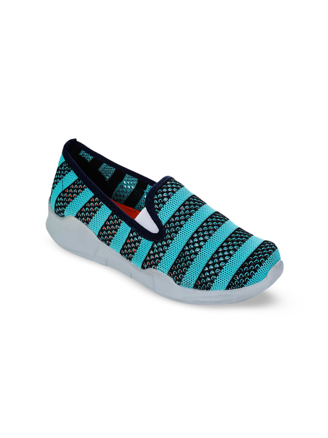 Liberty Women Turquoise Blue & Black Canvas Walking Shoes Price in India