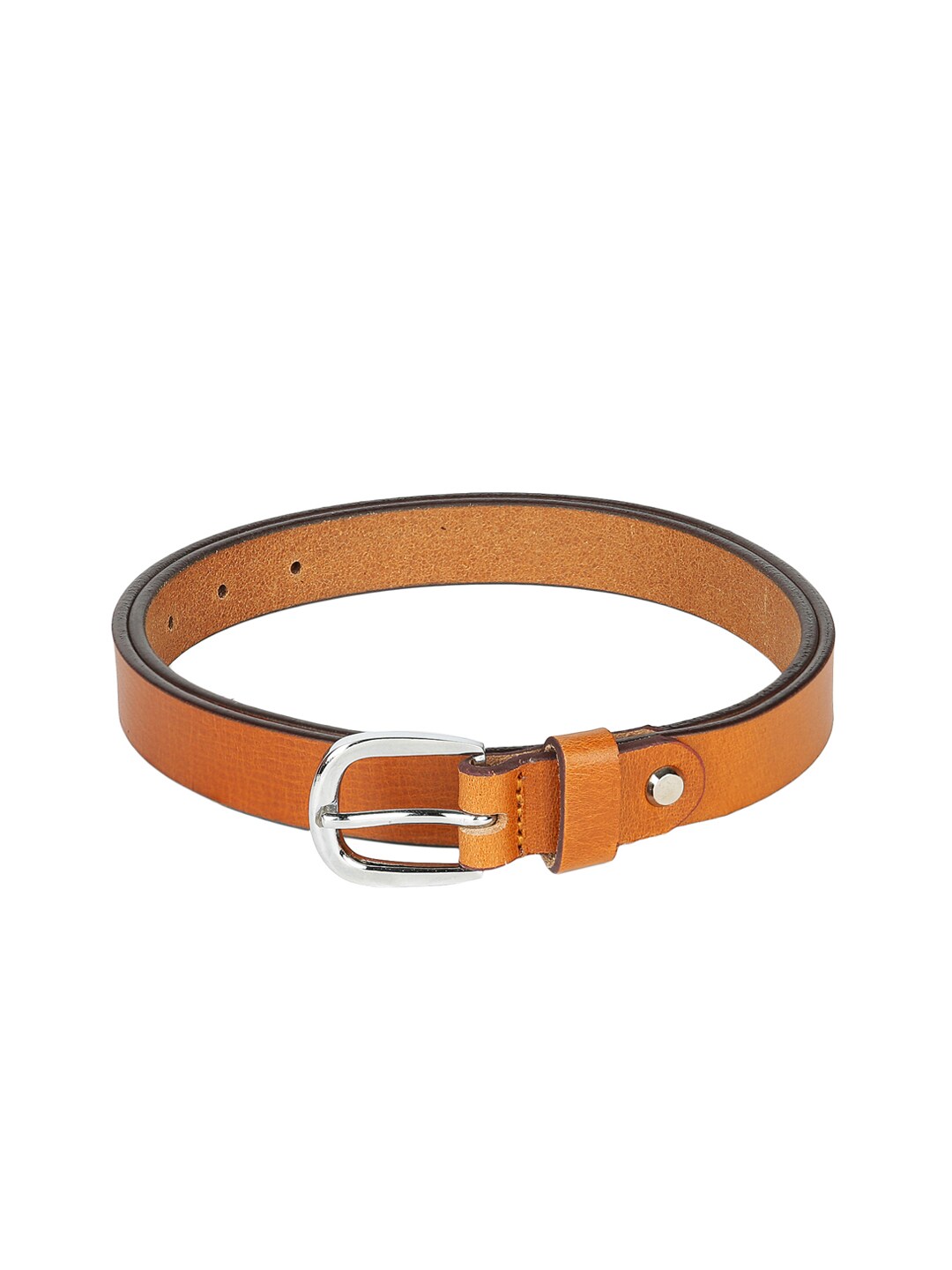 CRUSSET Women Tan Brown Leather Solid Belt Price in India