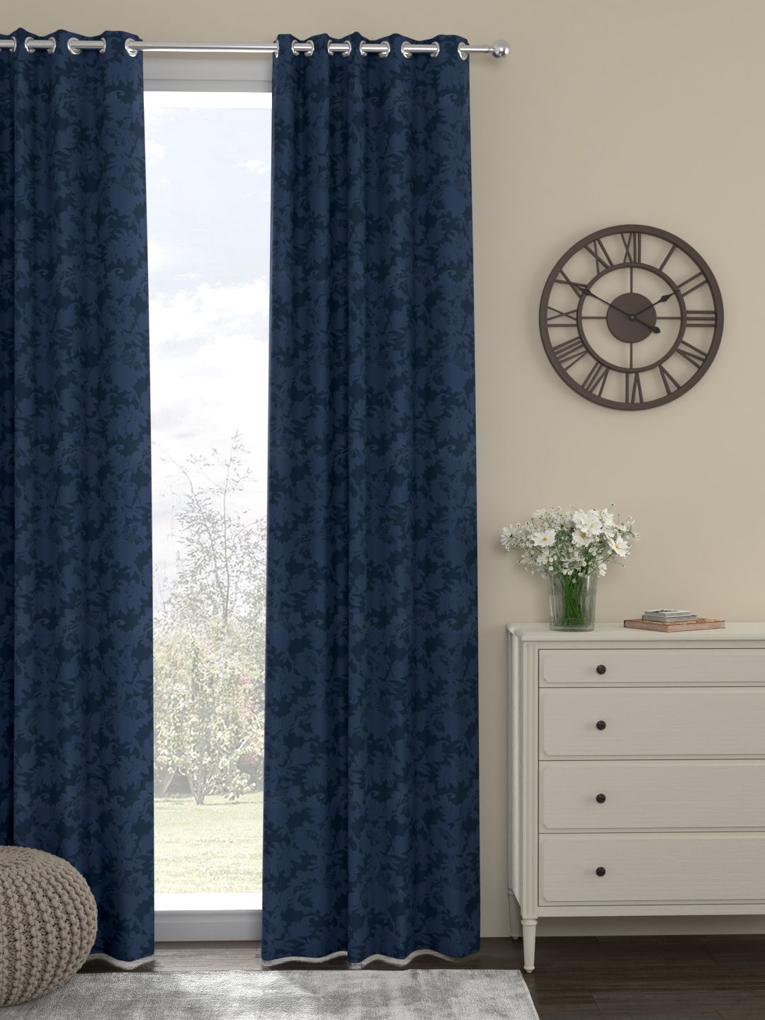 ROSARA HOME Navy Blue Single Door Curtain Price in India