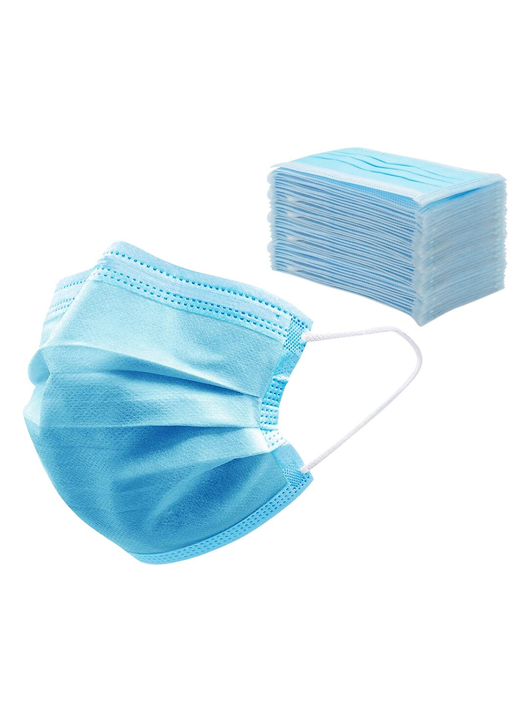 Story@home Unisex Blue 100 Pcs 3-Ply Single-Use Disposable Outdoor Masks Price in India