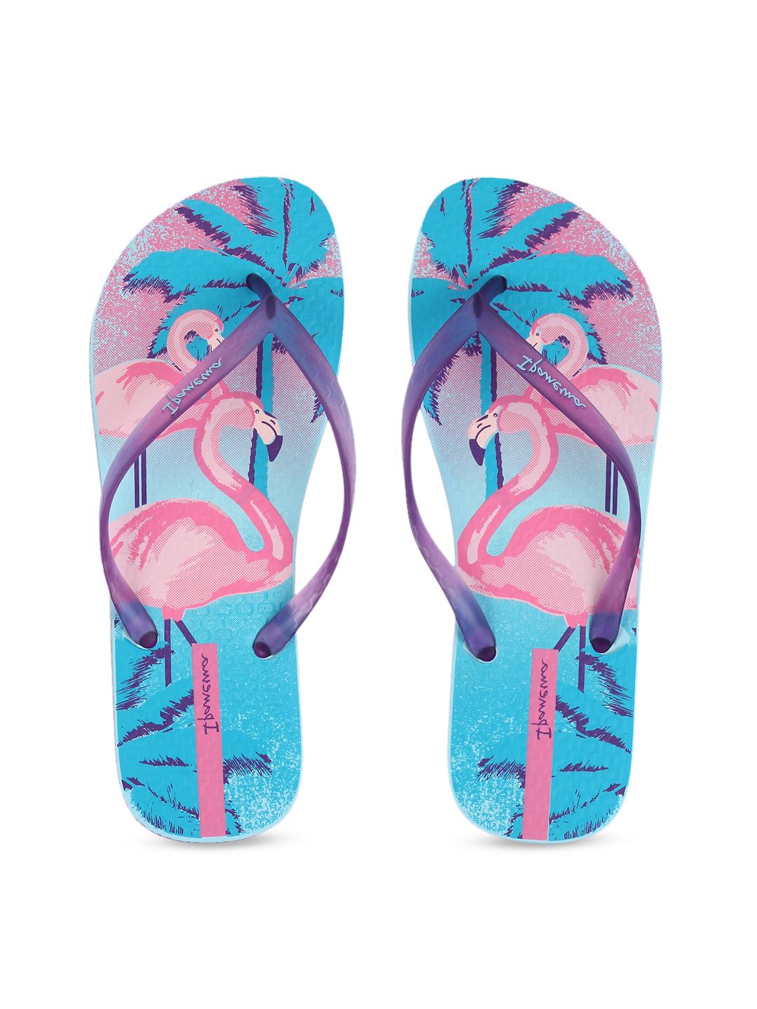 iPanema Women Blue & Pink Printed Thong Flip-Flops Price in India