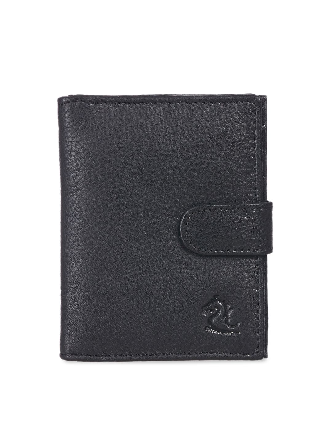 Kara Unisex Black Solid Leather Card Holder Price in India