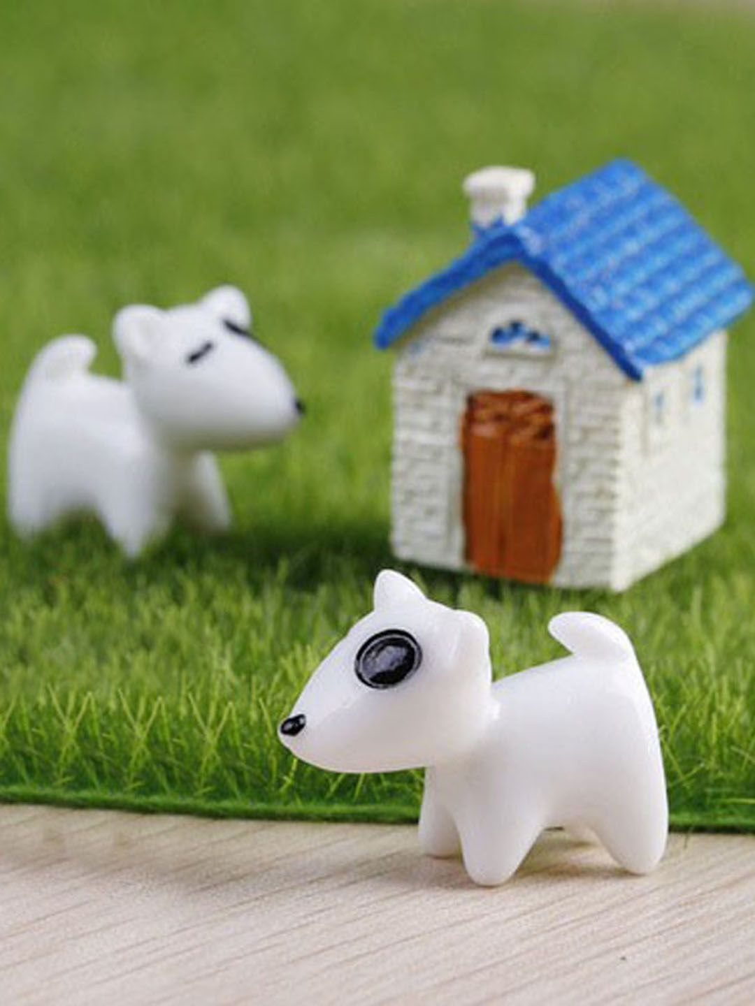 TAYHAA White & Black Set of 12 Classic Toy Puppy Garden Decor Showpiece Price in India