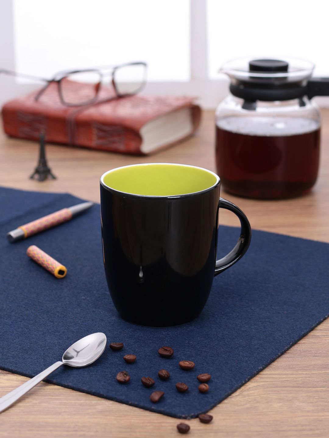 CLAY CRAFT Black Solid Ceramic Coffee Mug Price in India