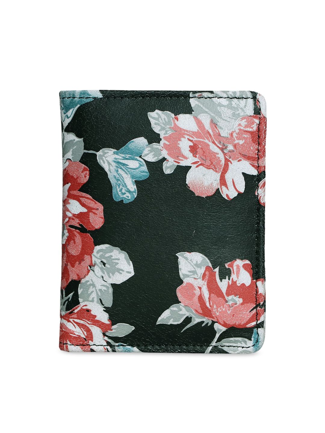 Spice Art Women Black Floral Printed Two Fold Wallet Price in India