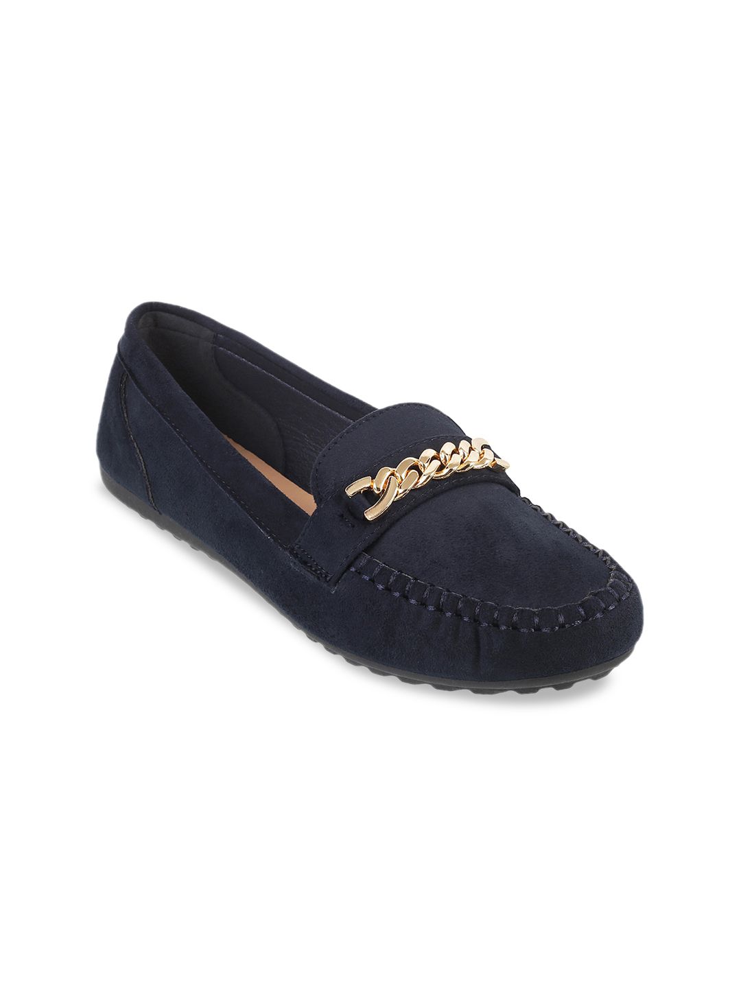 Metro Women Navy Blue Loafers Price in India