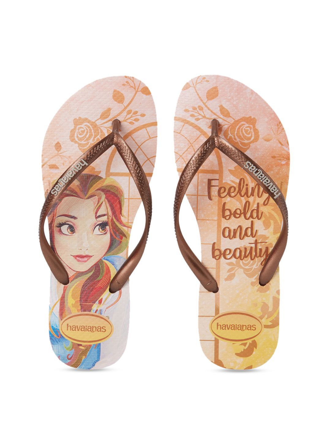 Havaianas Women Brown Printed Thong Flip-Flops Price in India