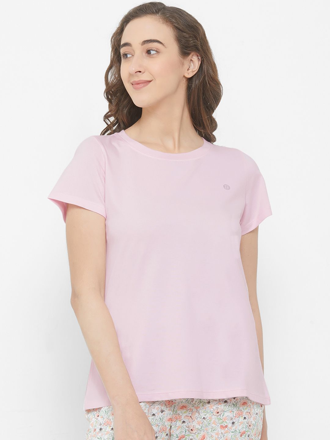 Soie Women Pink Solid Lounge T-Shirt Price in India