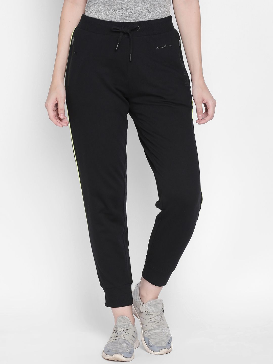 Ajile by Pantaloons Women Black Solid Joggers Price in India