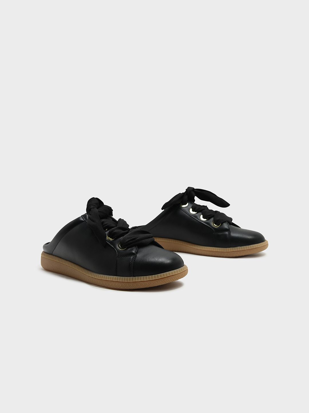 CHARLES & KEITH Women Black Solid Mules Price in India