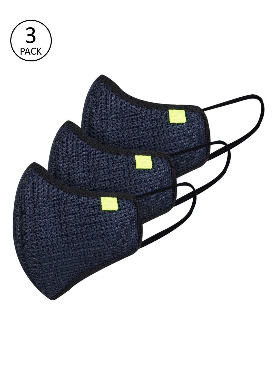 Marc Loire Adults Blue 3Pcs 5-Ply Anti Pollution Reusable Outdoor mask Price in India