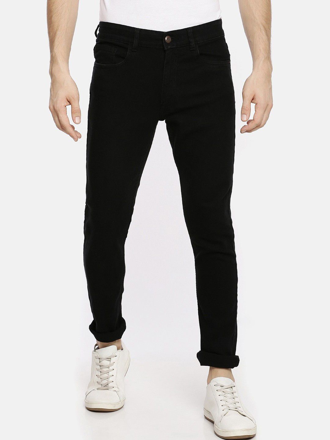 The Indian Garage Co Men Black Slim Fit Mid-Rise Clean Look Jeans