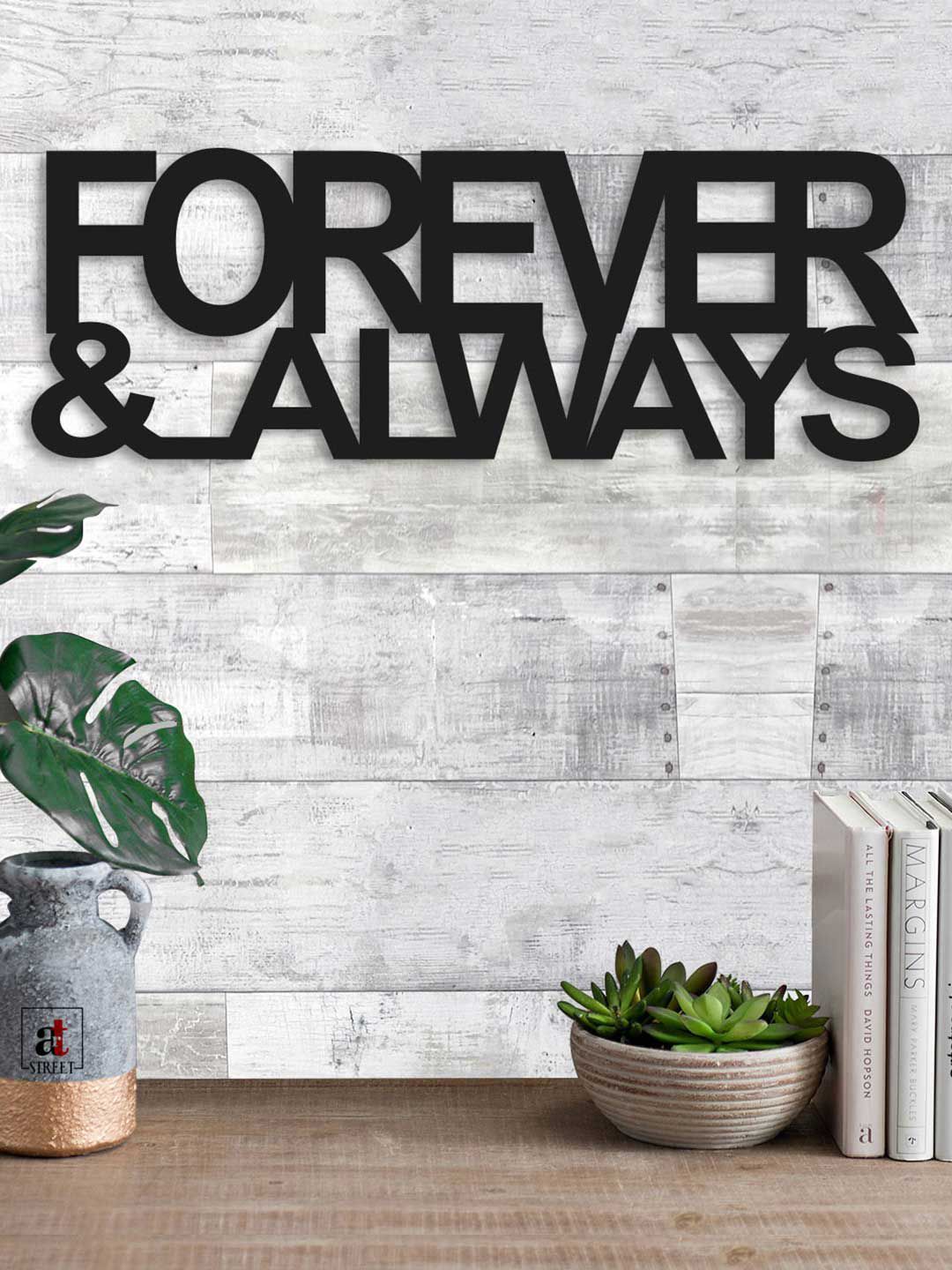 Art Street Black Forever & Always MDF Cutout Wall Art Price in India