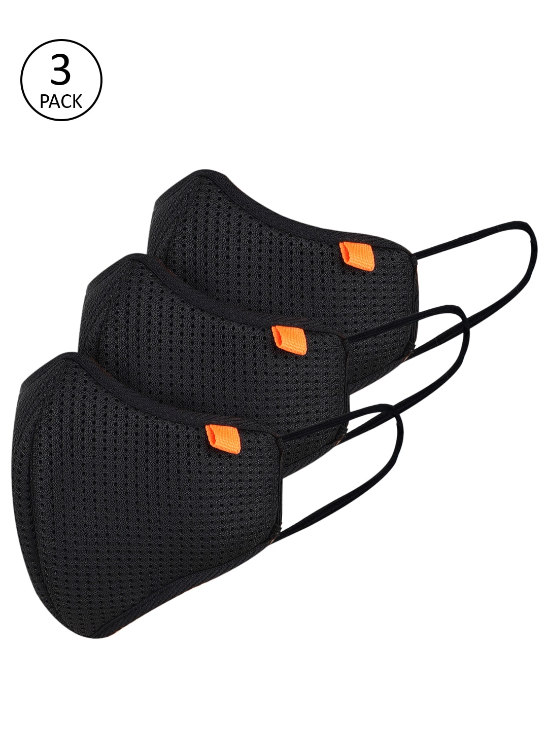 Marc Loire Unisex Black Pack Of 3 5 Ply Protective Face Masks Price in India