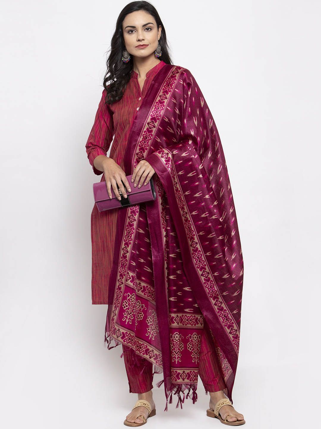 Jompers Pink Printed Dupatta Price in India