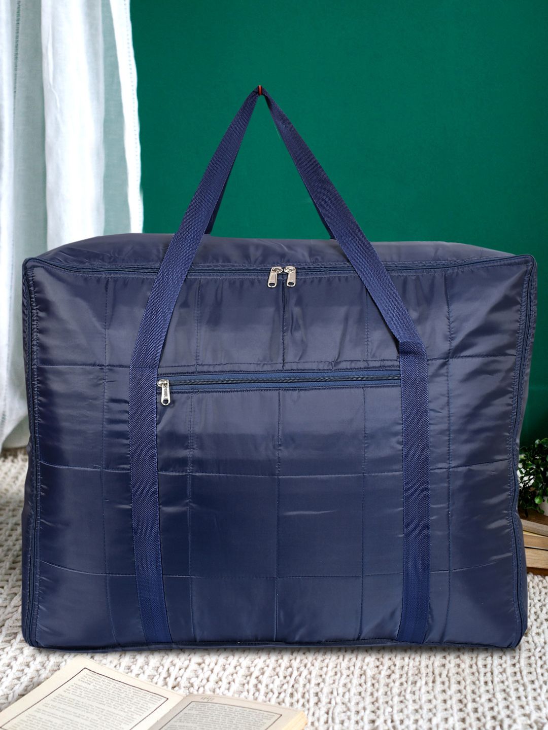 Kuber Industries Unisex Navy Blue Solid Jumbo Attachi Travel Storage Bag Price in India