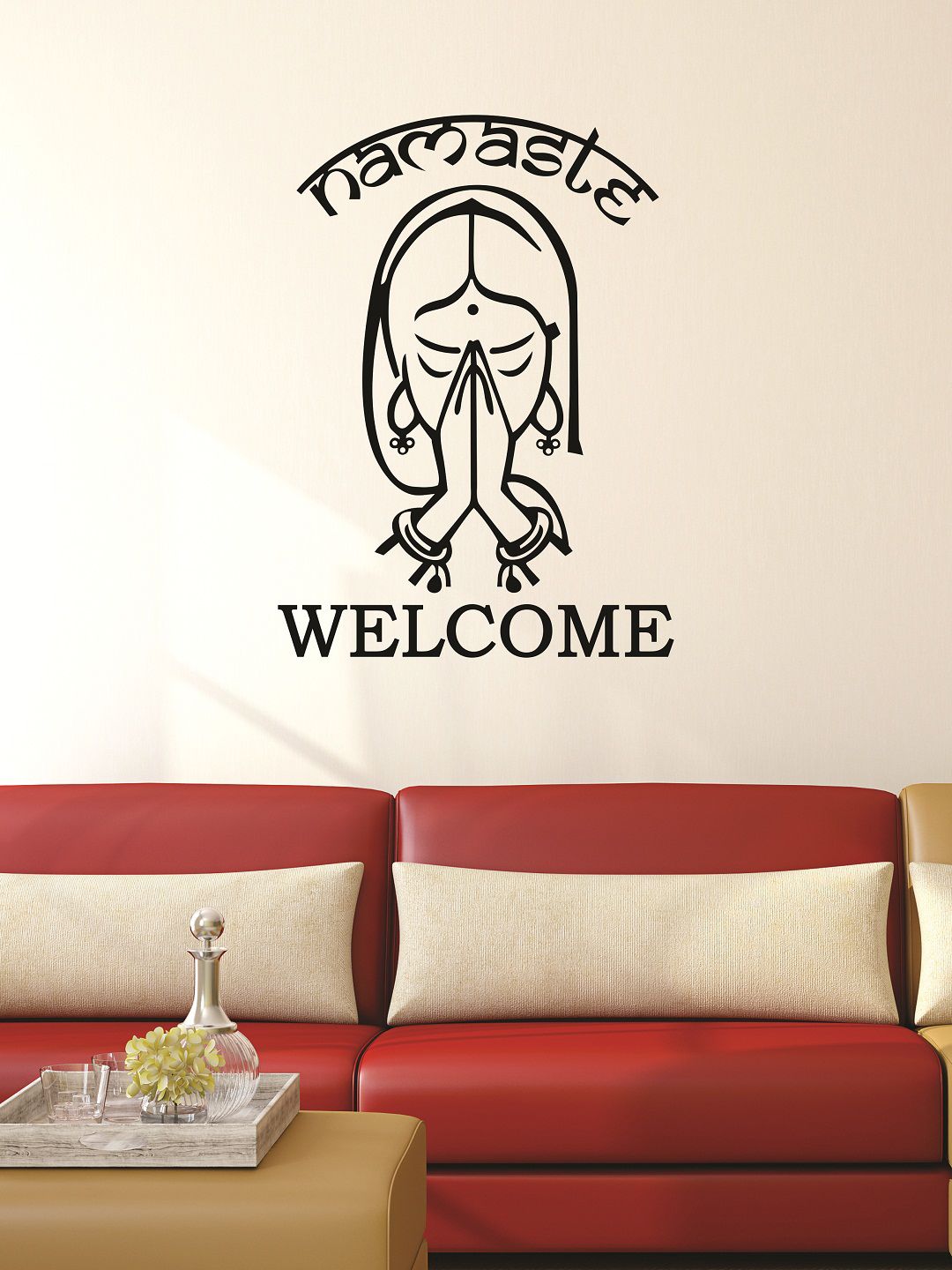 WALLSTICK Black Welcome Large Vinyl Wall Sticker Price in India