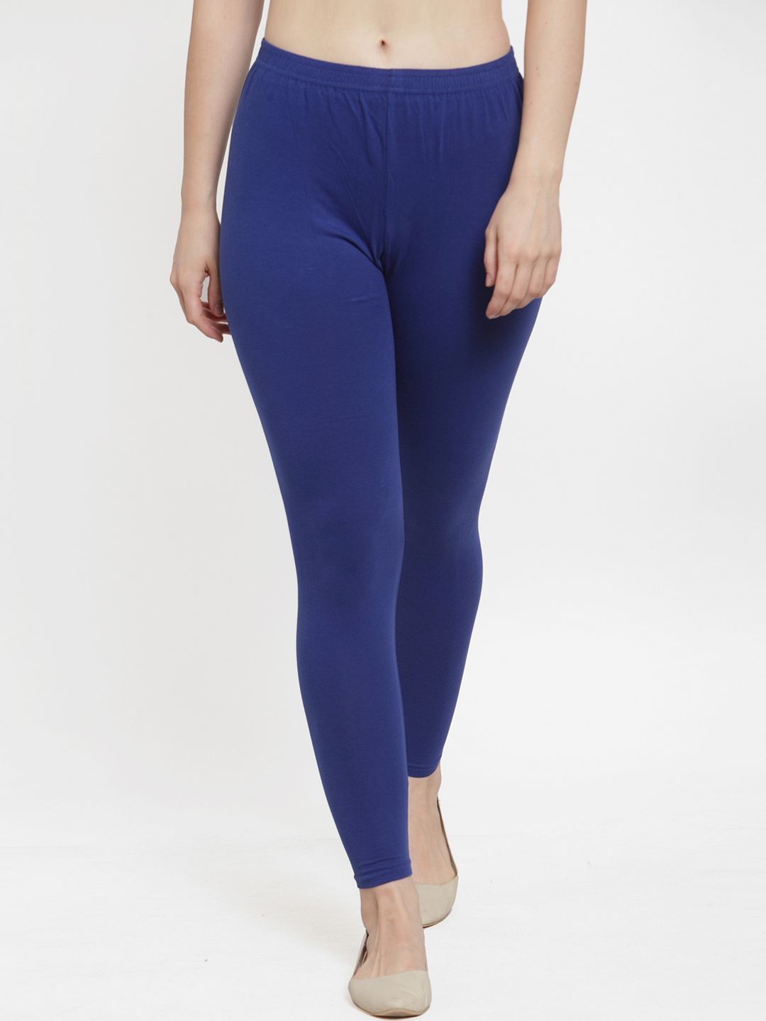 GRACIT Women Blue Solid Ankle-Length Leggings Price in India