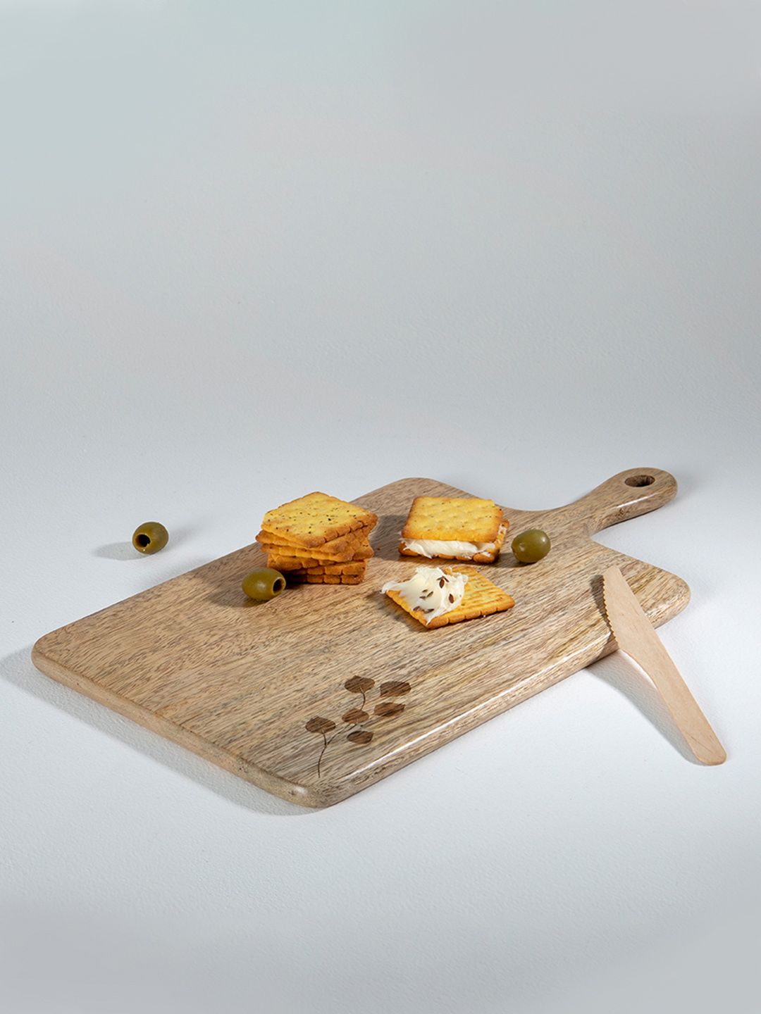 ellementry Beige Solid Wooden Chopping Board Price in India