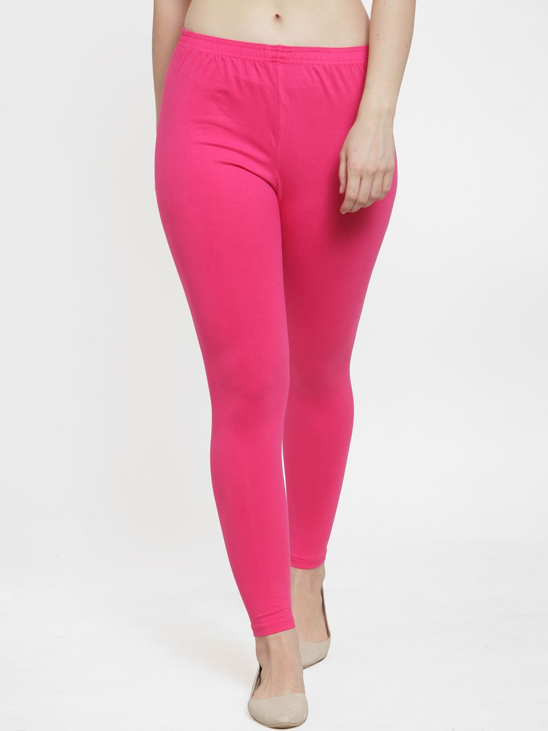 GRACIT Women Pink Solid Ankle-Length Leggings Price in India