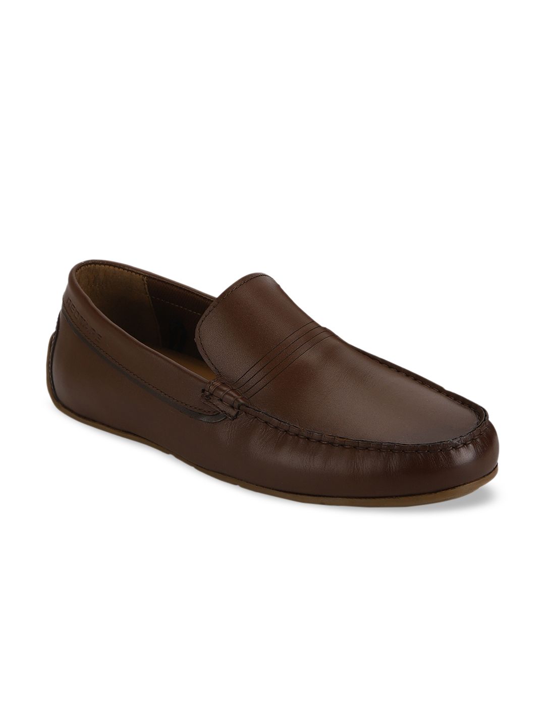 Red Tape Men Brown Solid Leather Formal Loafers