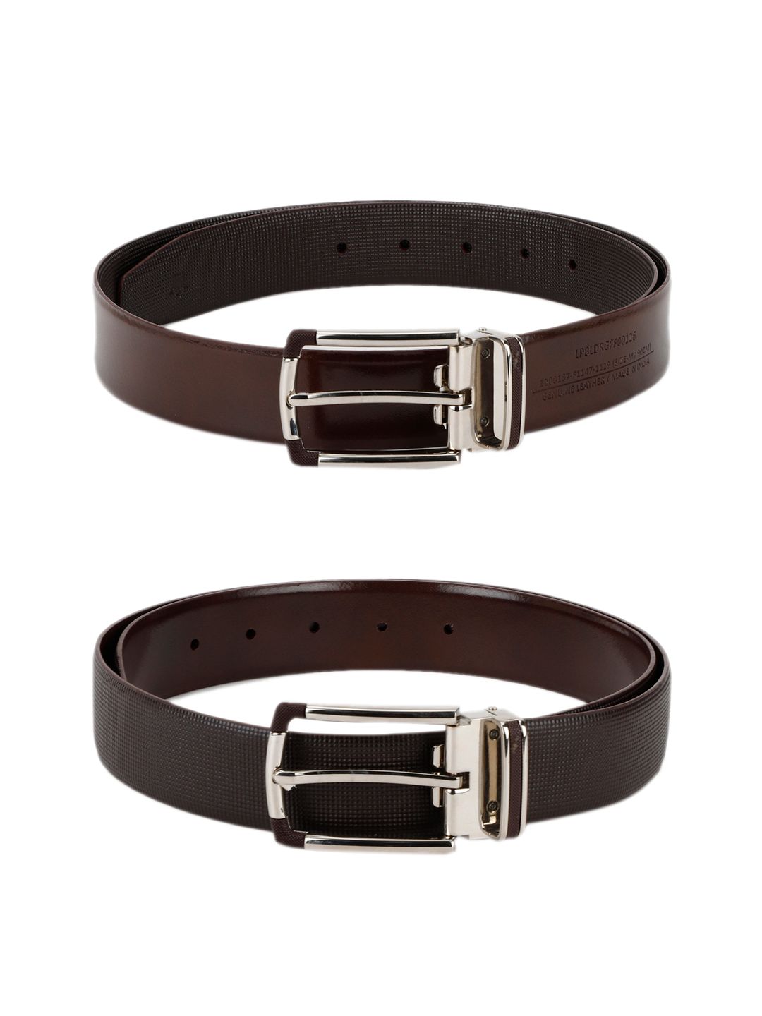 Louis Philippe Men Brown & Coffee Brown Solid Reversible Leather Belt