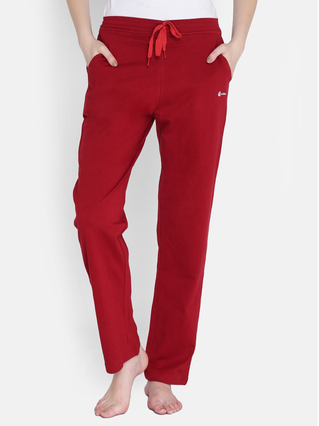 Claura Women Maroon Solid Lounge Pants Price in India