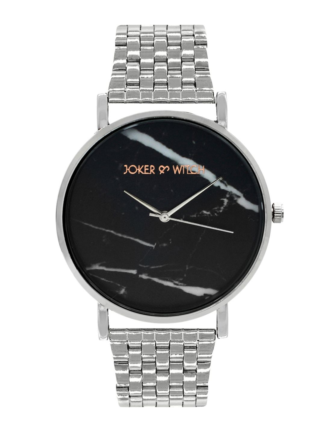 JOKER & WITCH Unisex Black & Silver-Toned Analogue Watch AMWW341 Price in India