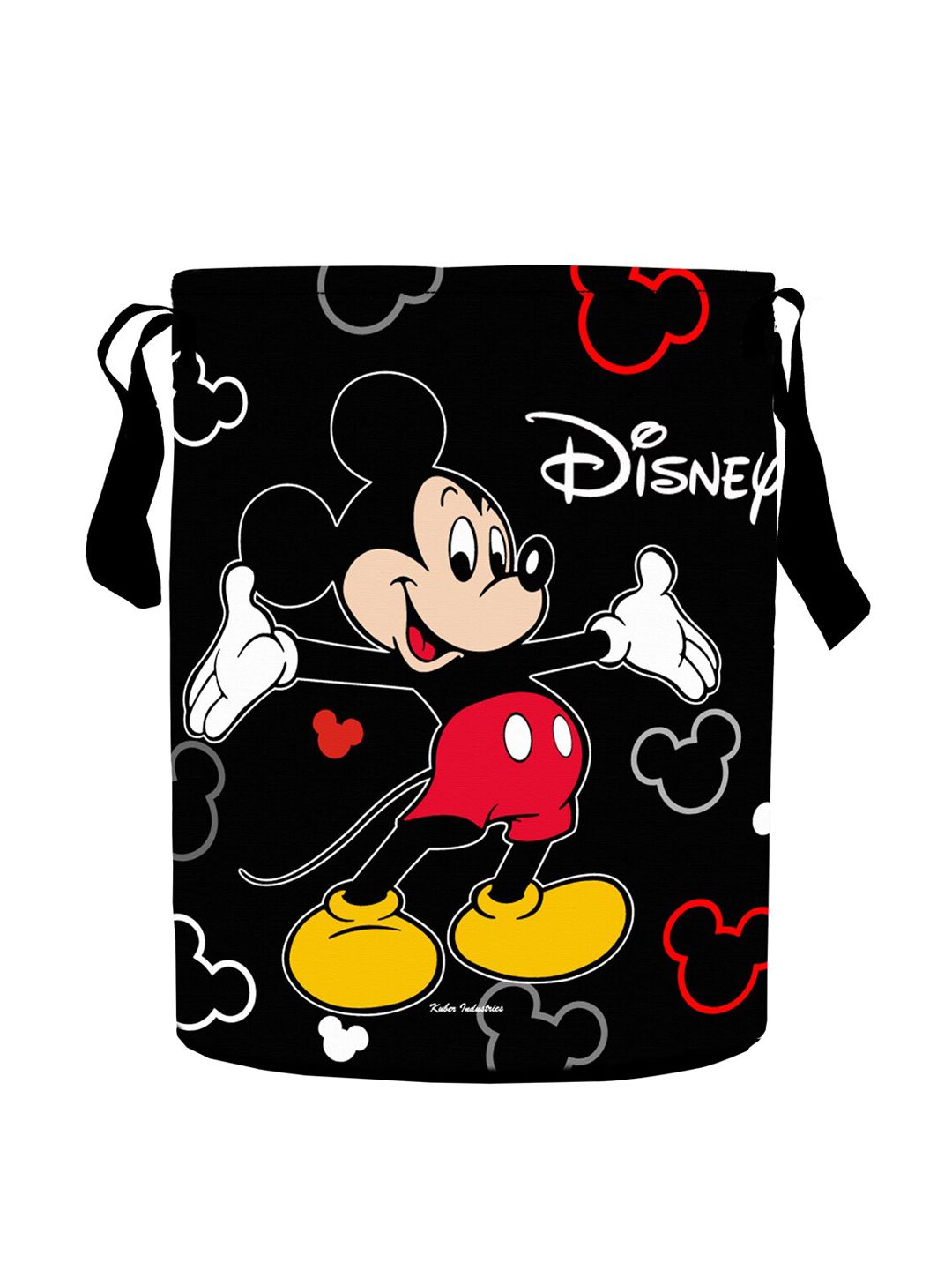 Kuber Industries Black & Red Disney Mickey Mouse Print Waterproof 45L Laundry Bag Price in India