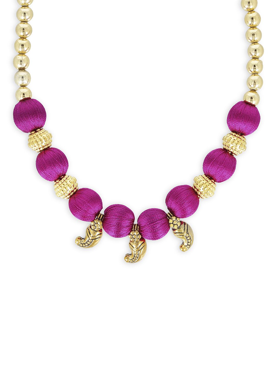 AKSHARA Girls Pink & Gold-Toned Handcrafted Necklace Price in India