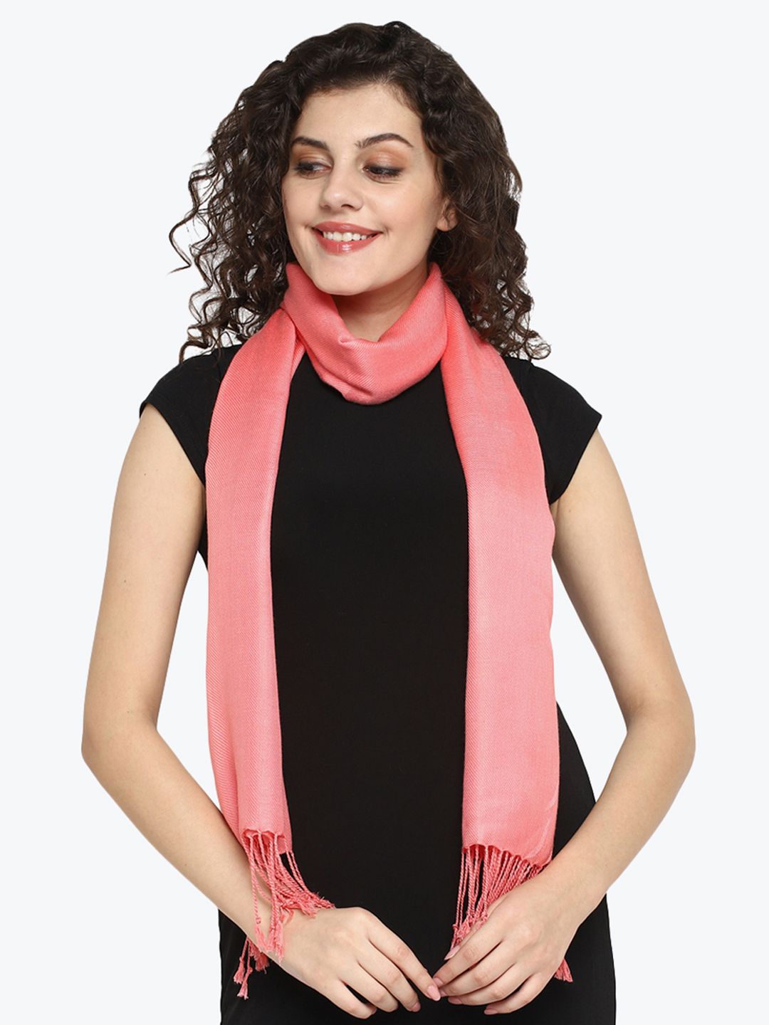 Aditi Wasan Women Pink Solid Stole Price in India