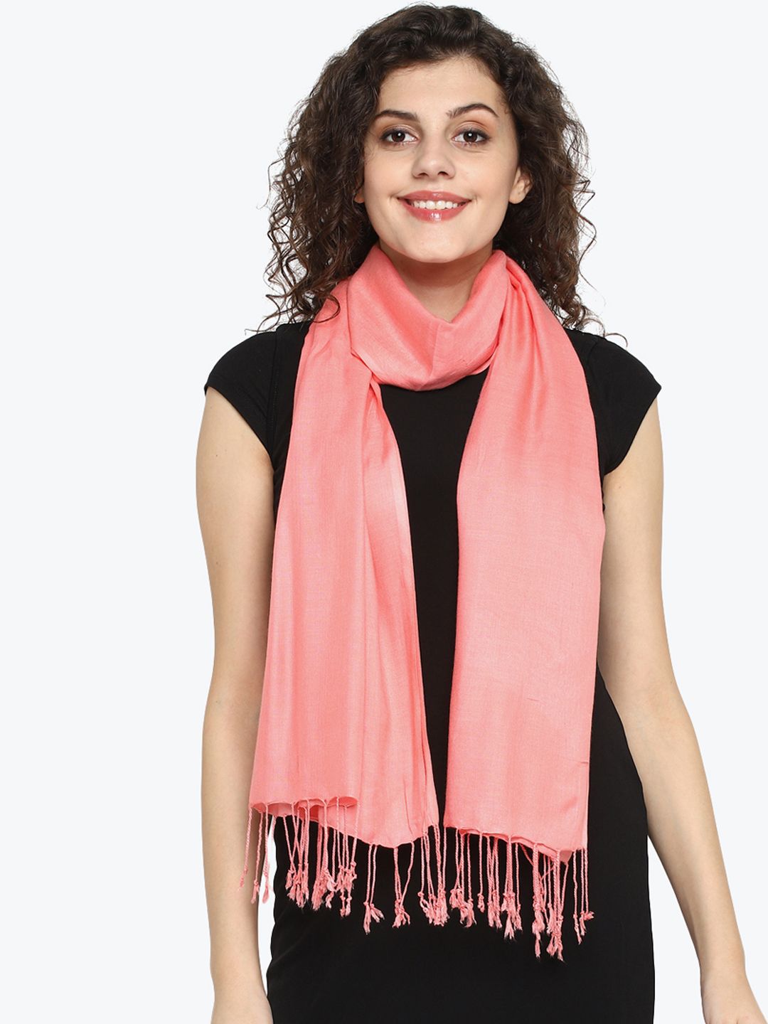 Aditi Wasan Women Pink Solid Stole Price in India