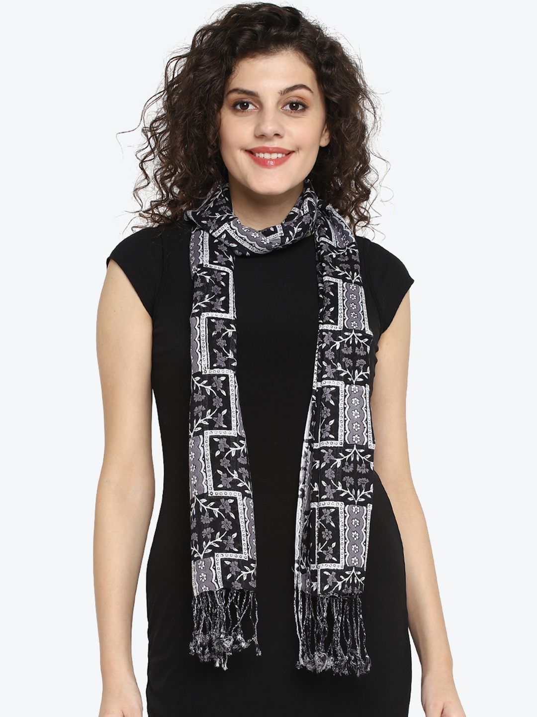 Aditi Wasan Women Black & White Printed Stole Price in India