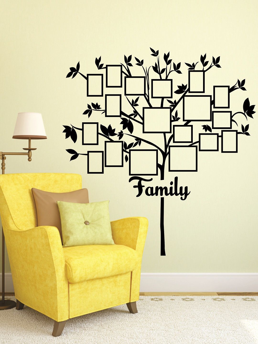 WALLSTICK Black Family Tree Large Vinyl Wall Sticker Price in India