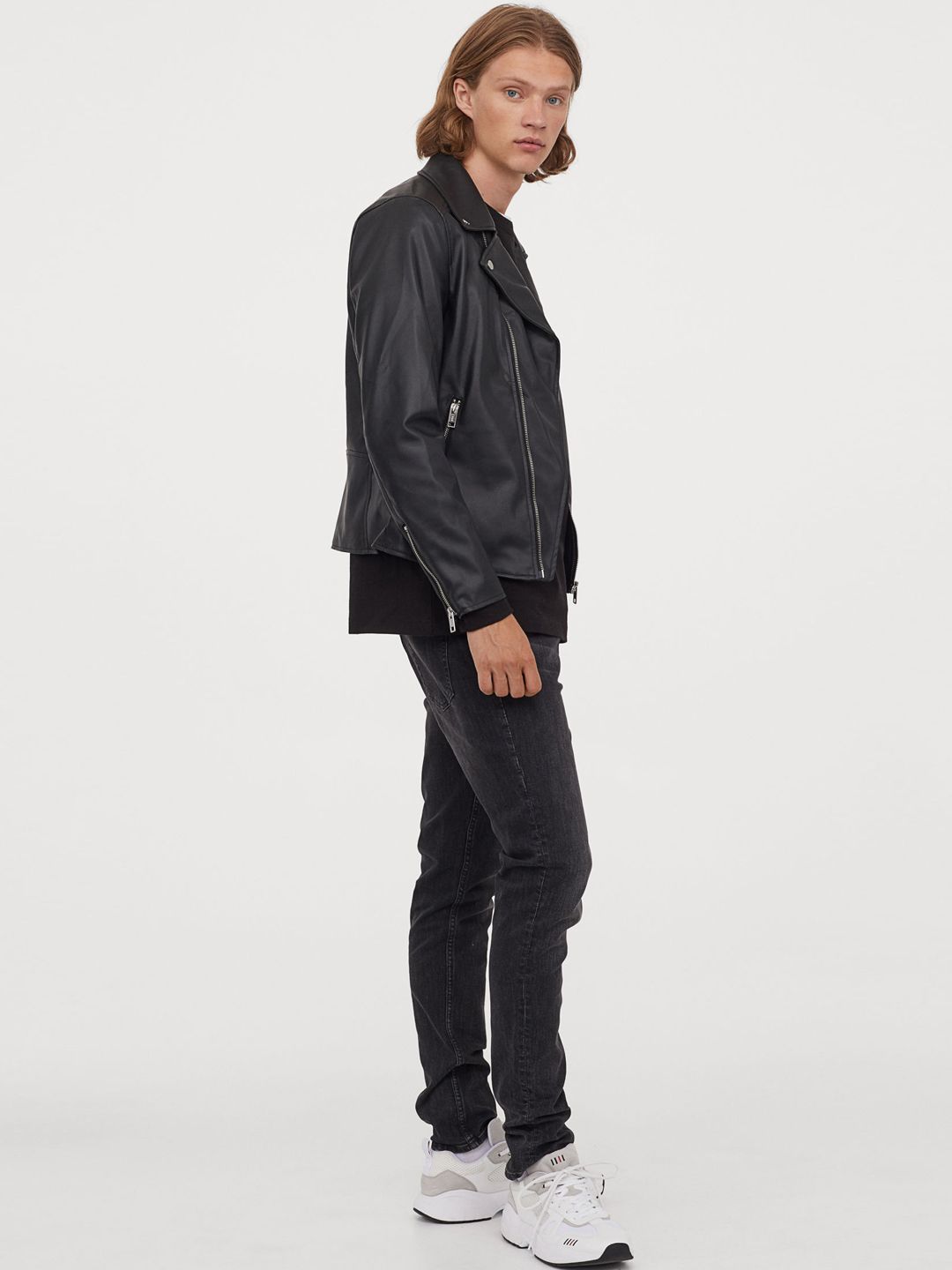 Buy H&M Men Black Solid Biker Jacket - Jackets for Men 12125348