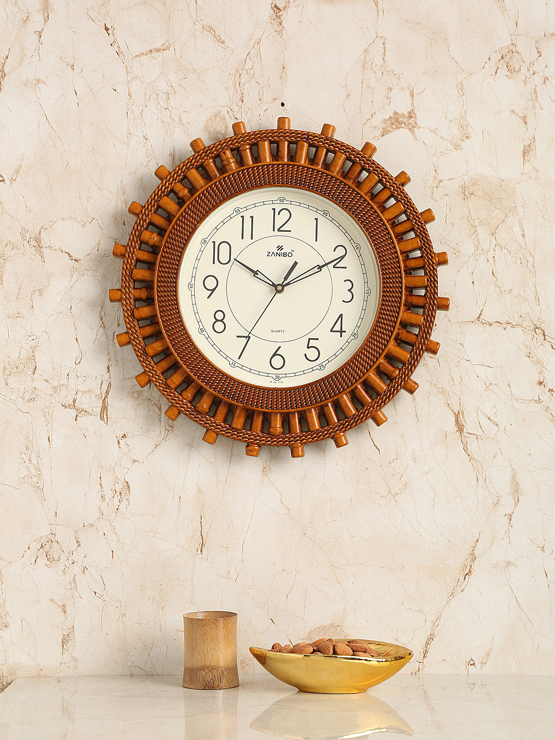 ZANIBO Yellow Quirky Solid Analogue Wall Clock Price in India