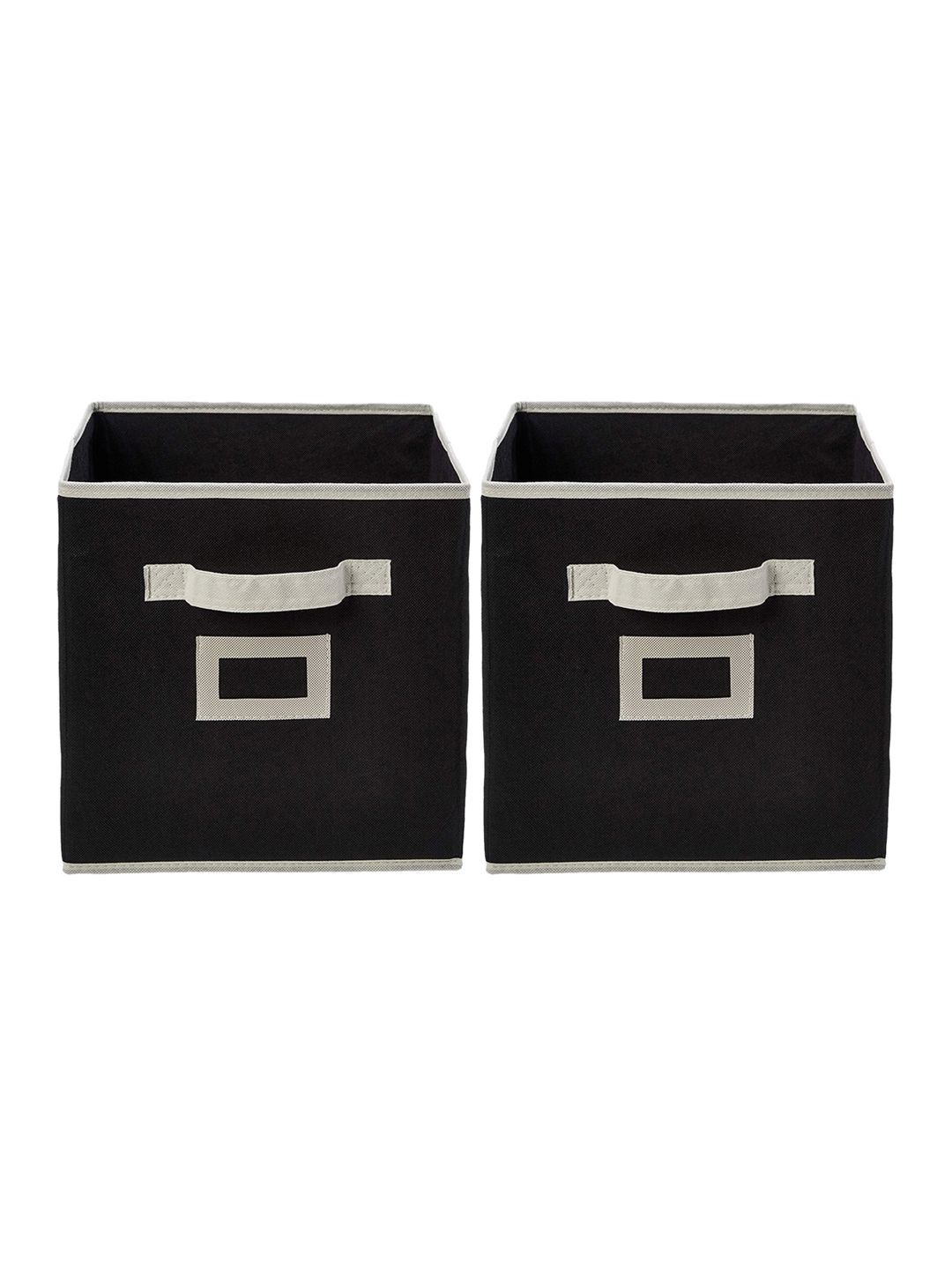 Kuber Industries Set Of 2 Black Solid Large Foldable Drawer Organizers Price in India
