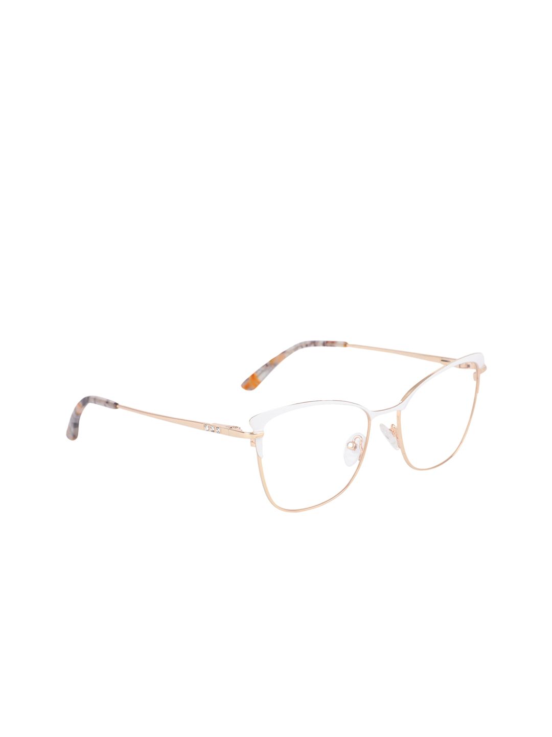 MARC LOUIS Women Gold-Toned Solid Full Rim Cateye Frames 3801 C6 54 FR Price in India