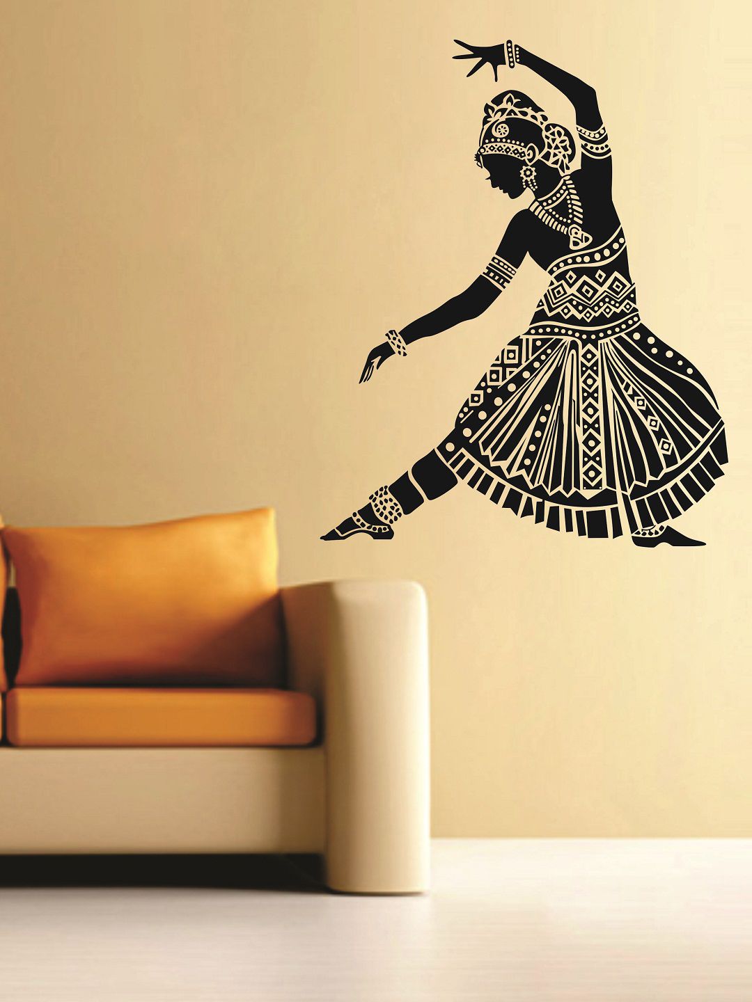 WALLSTICK Black Dancing Lady Large Vinyl Wall Sticker Price in India