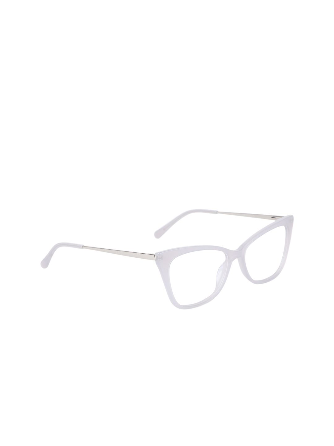 MARC LOUIS Unisex White Solid Full Rim Cateye Frames 7003 C6 53 Price in India